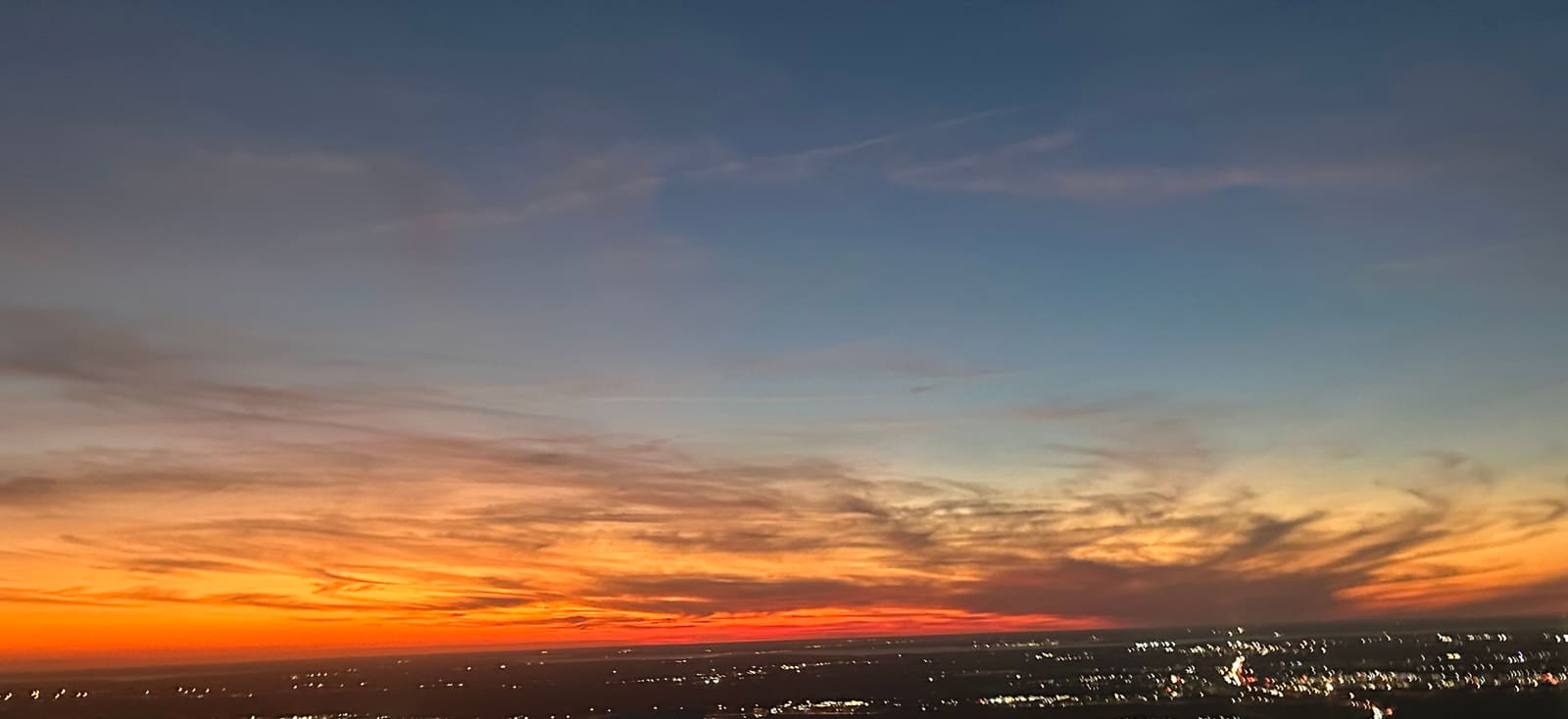 Dusk over Jacksonville, Florida, seen from the air